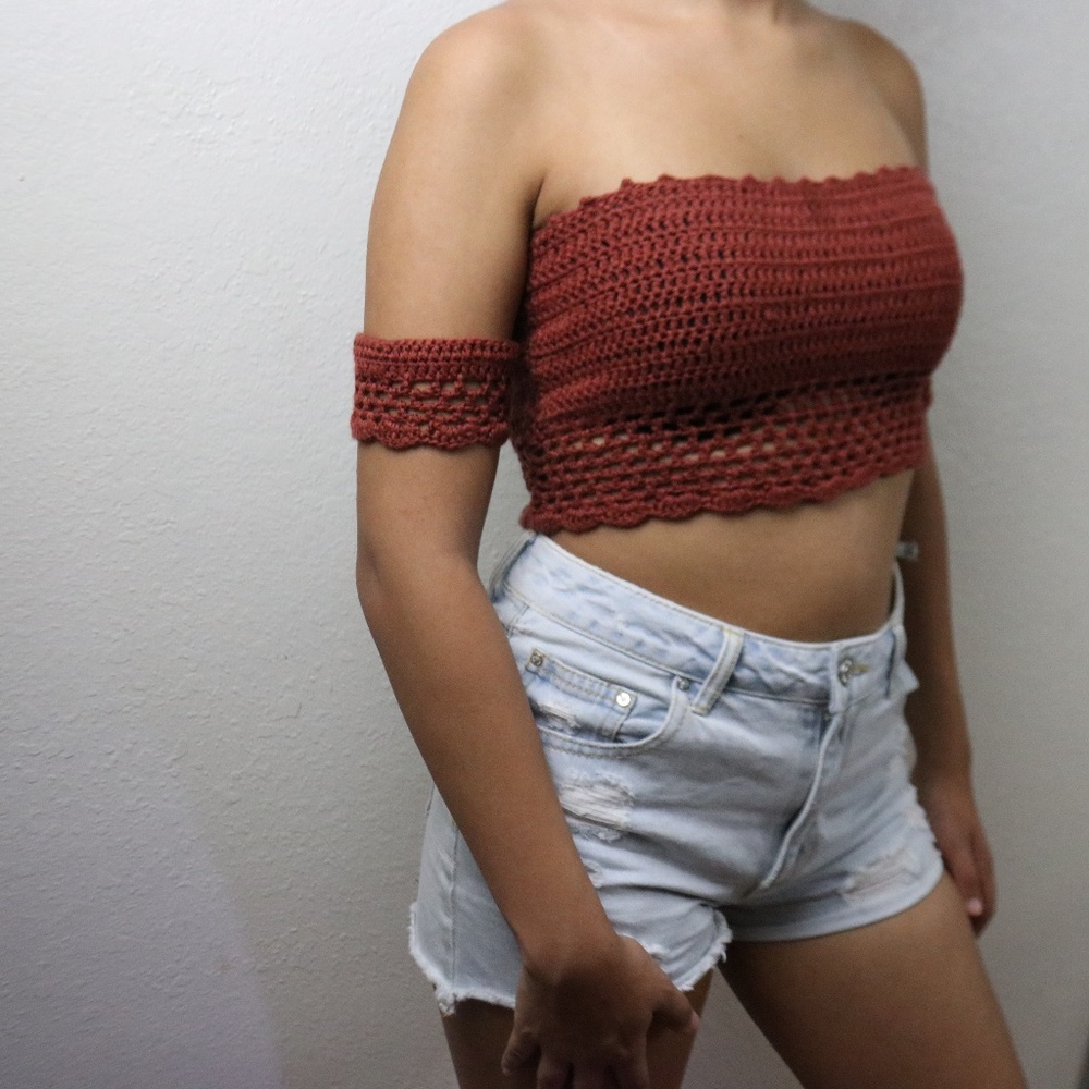 Off-Shoulder Crochet Crop Top
